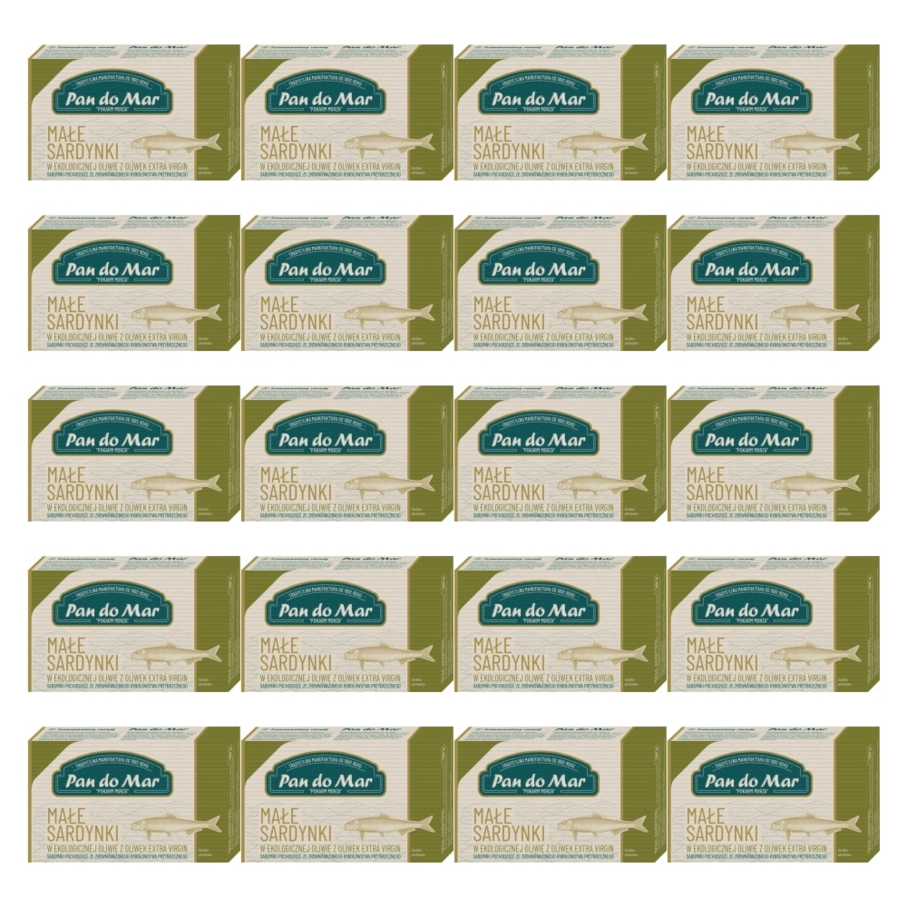 20 x Sardynki w Bio Oliwie z Oliwek 120 g (90 g)  - Pan Do Mar