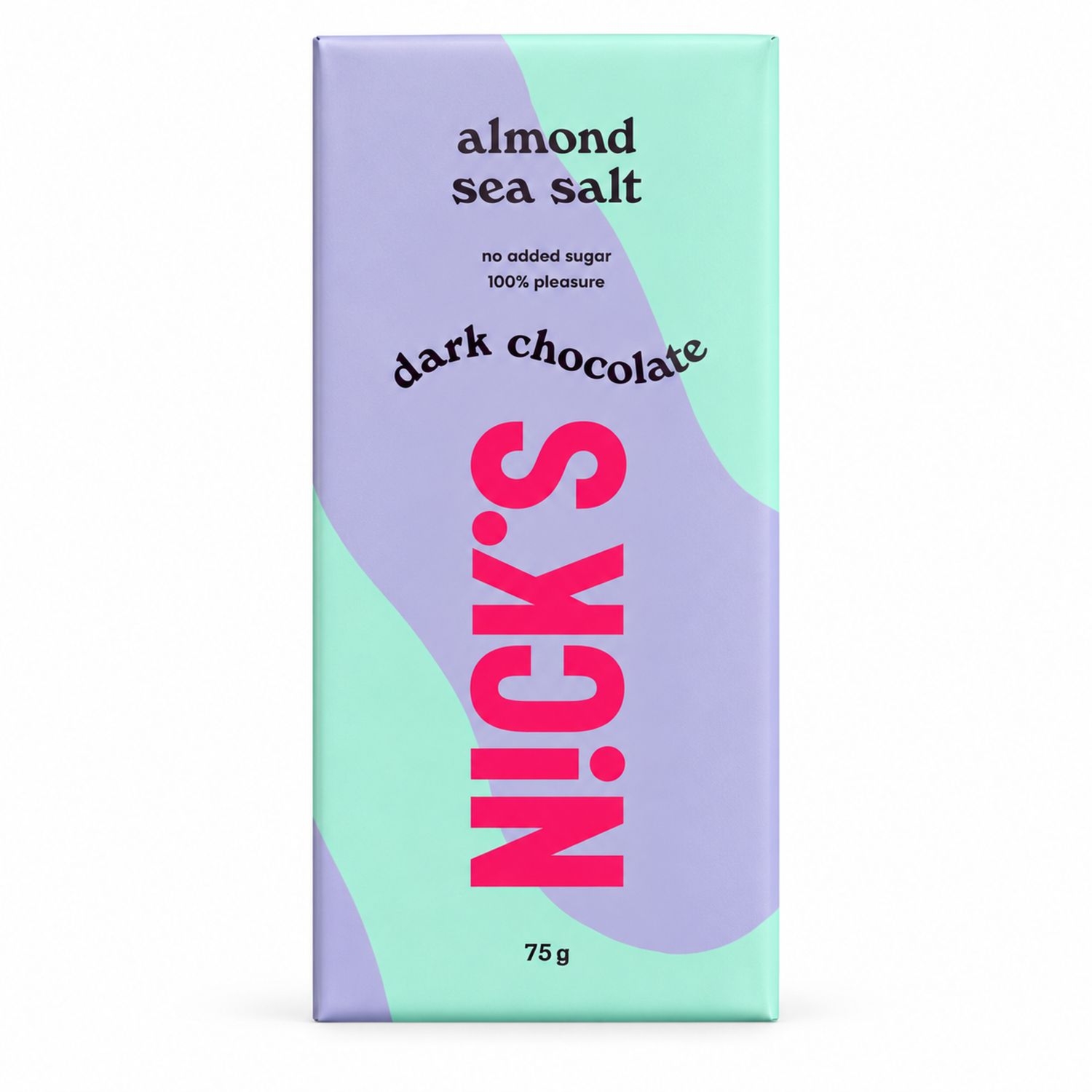 Czekolada Gorzka z Migdałami i Solą Morską Almond Sea Salt Bez Dodatku Cukru 75 g - N!CK'S