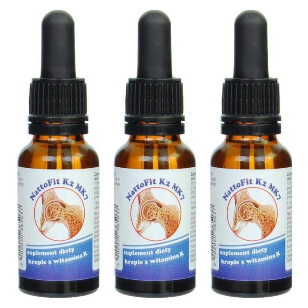 Zestaw 3 x Witamina K2MK7 Krople NattoFit 20 ml - Proved