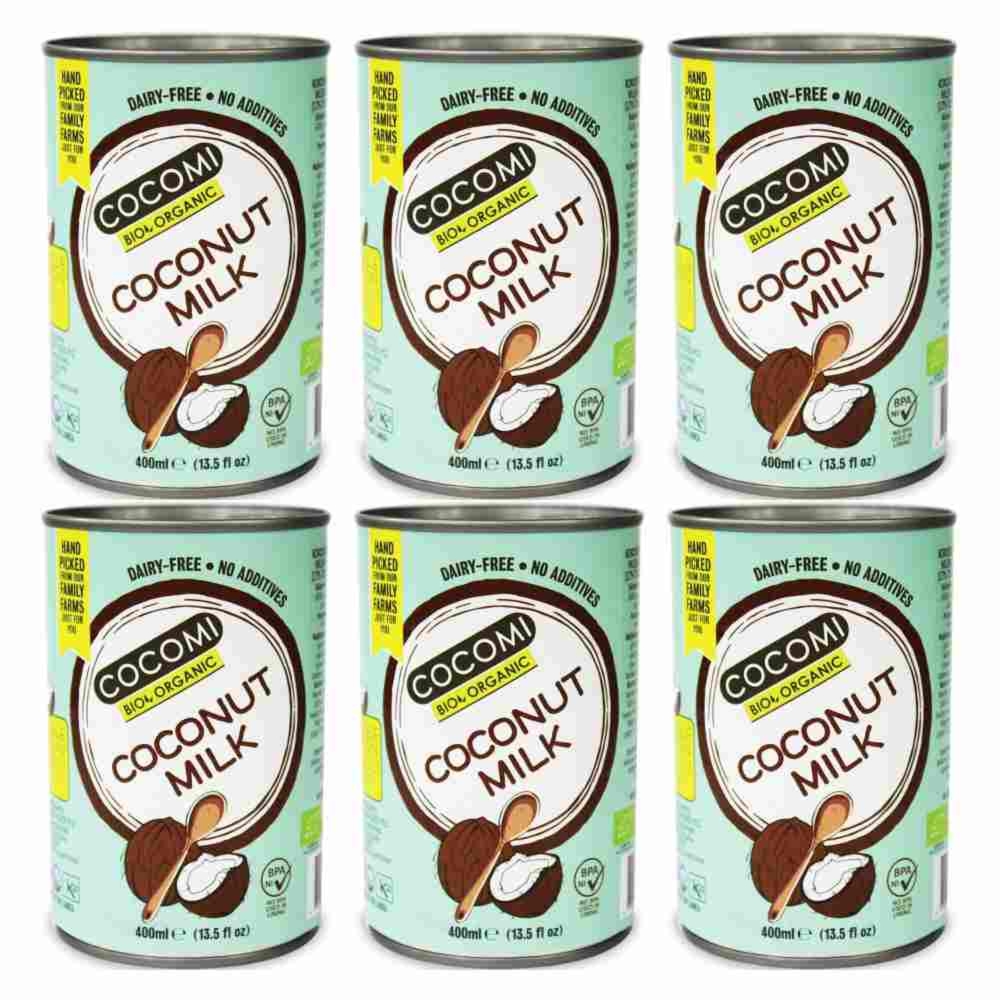 Zestaw 6 x Napój Kokosowy w Puszce 17% Tłuszczu Bio 400 ml Cocomi