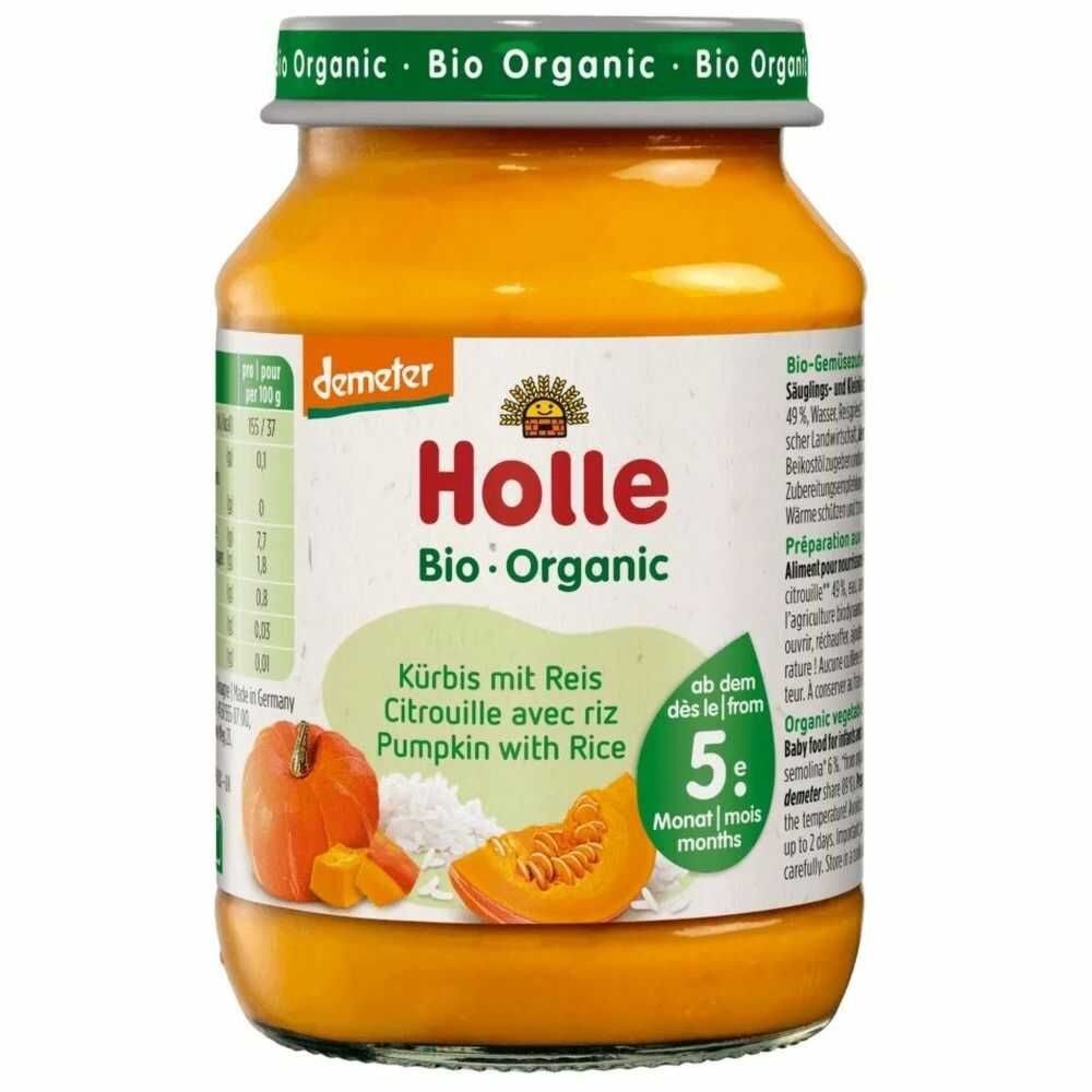 Danie dla Niemowląt Dynia z Ryżem Bio Demeter 190 g - Holle