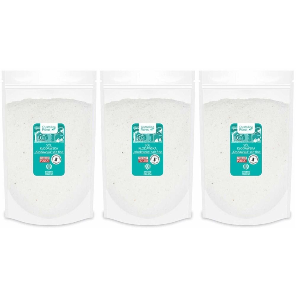 3 x Sól Kłodawska Drobno Mielona 1 kg - Crystalline Planet