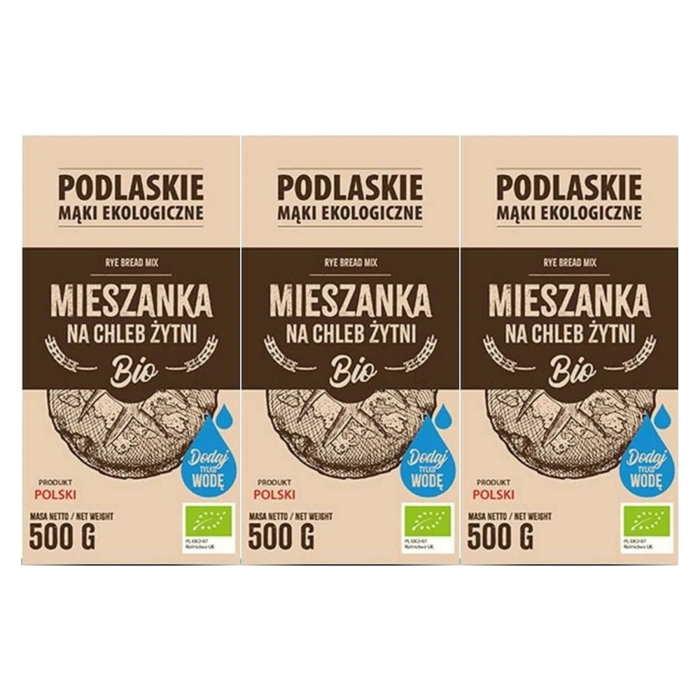 3 x Mieszanka na Chleb Żytni BIO 500 g - BioLife