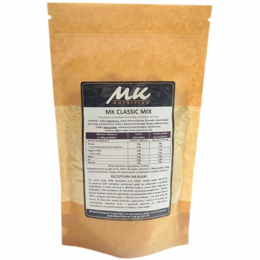 Mieszanka do Wypieku Bułek Niskowęglowodanowa MK Classic Mix 600 g - MK Nutrition