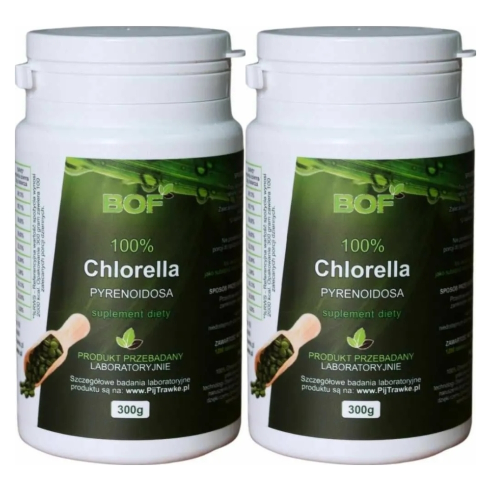 2 x 100% Chlorella Pyrenoidosa 300 g (1200 Tabletek) - BOF