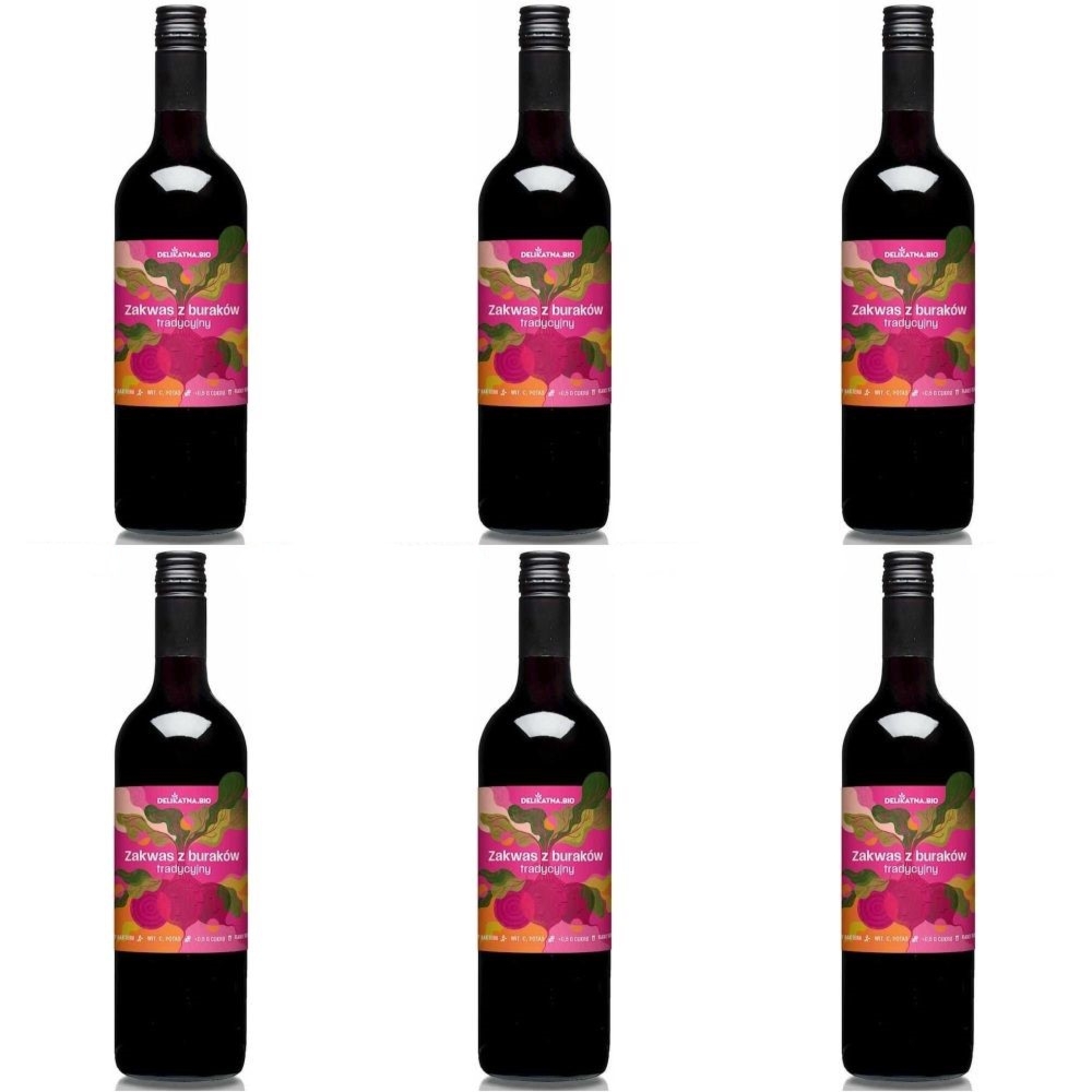 6 x Zakwas z Buraków Tradycyjny Bio 700 ml - Delikatna.Bio (COLD)