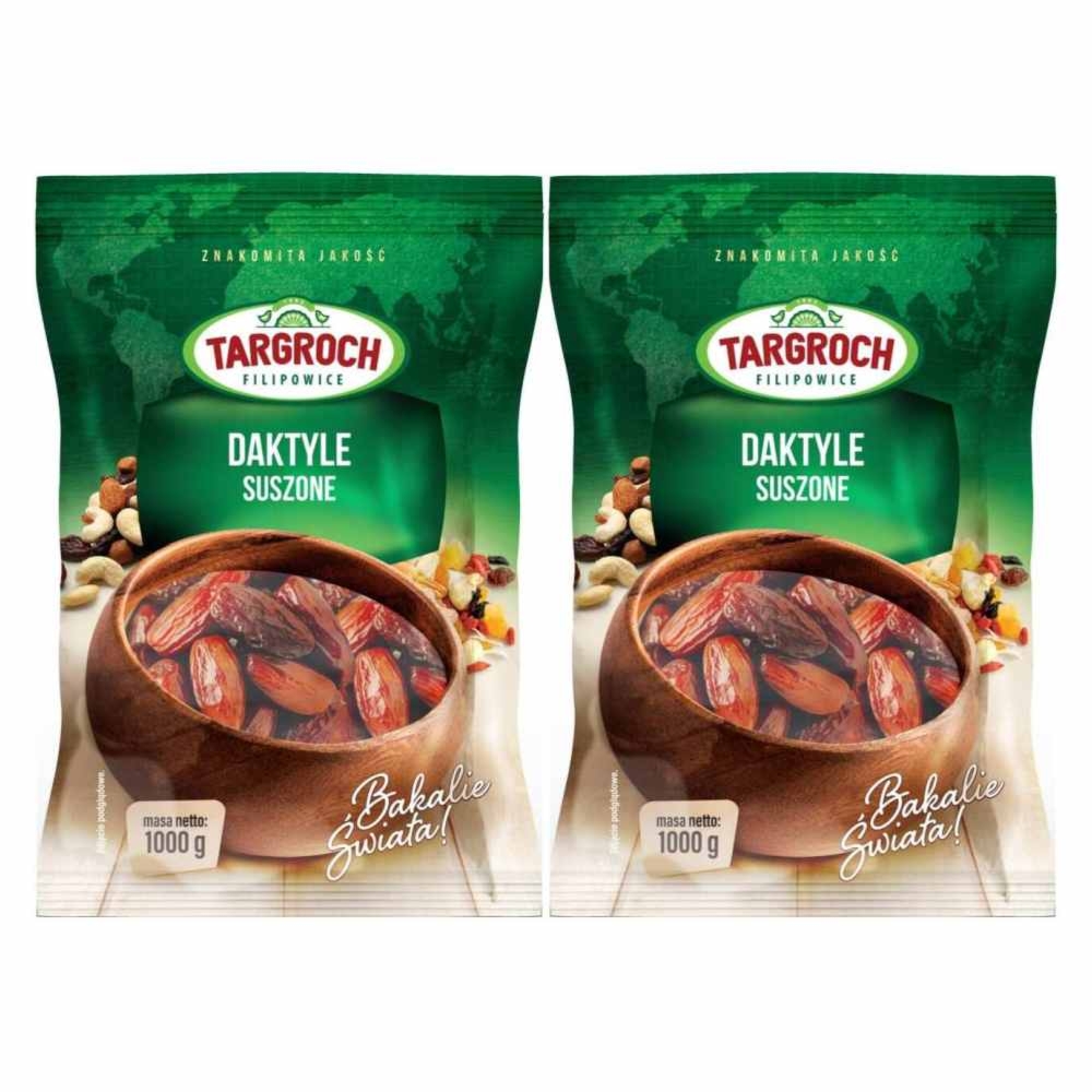 Zestaw 2 x Daktyle Suszone Bez Pestek 1 kg Flowpack - Targroch