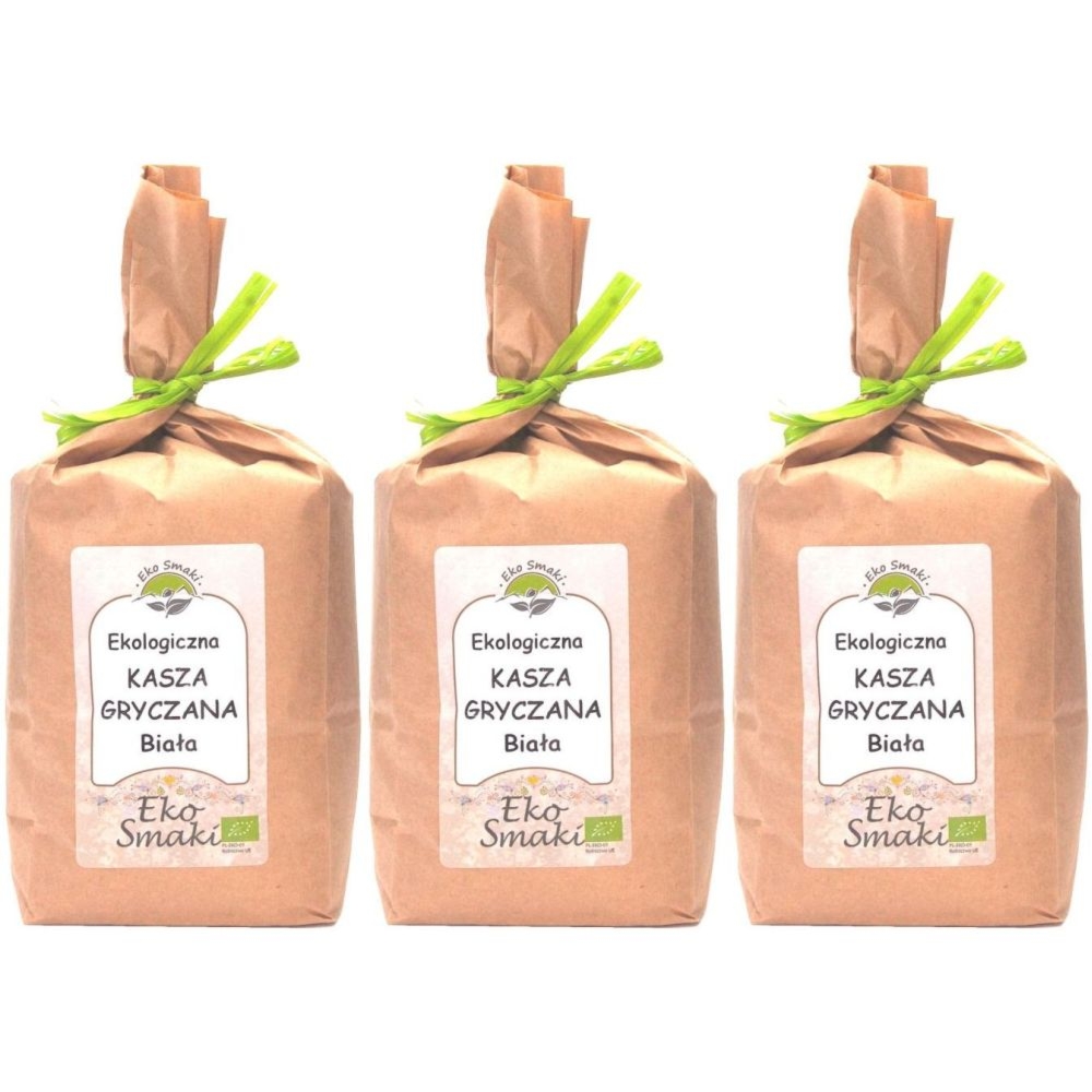 Zestaw 3 x Polska Kasza Gryczana Biała Niepalona Eko 1 Kg  Dolina Gryki Eko Smaki 