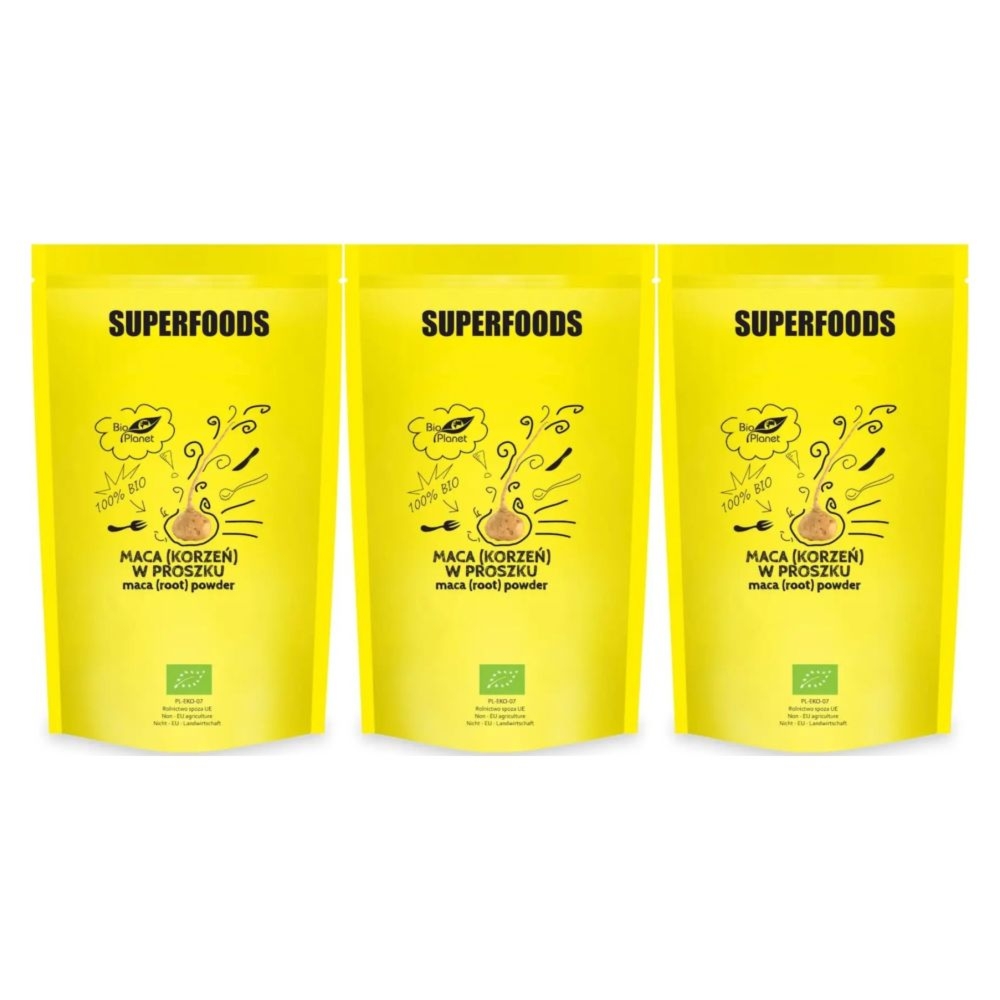 3 x Maca Duże Opakowanie Korzeń w Proszku Bio 750 g - Bio Planet