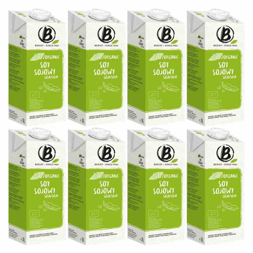 8 x Napój Sojowy Naturalny Bez Dodatku Cukru Bio 1 l - Berief