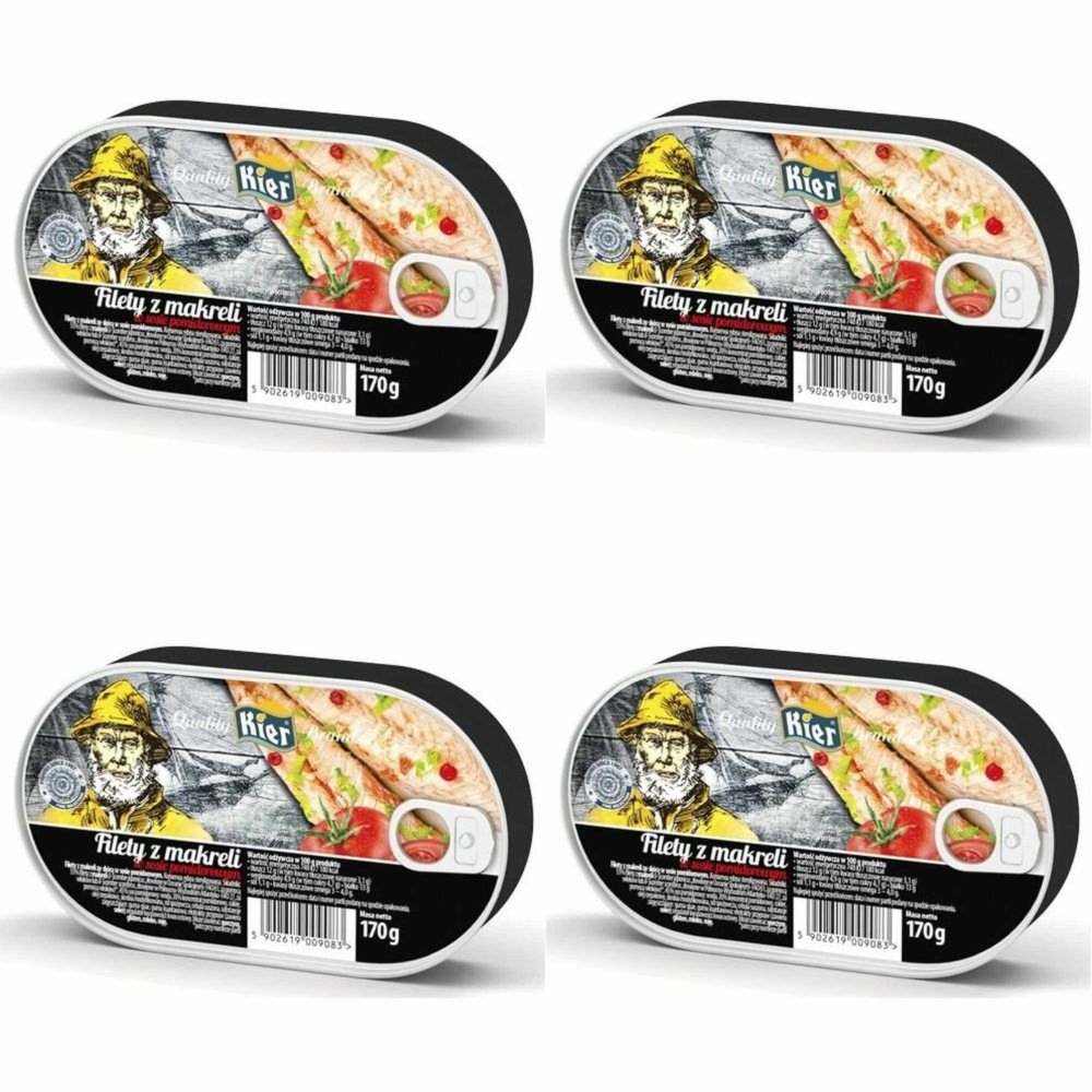 4 x Filety z Makreli w Sosie Pomidorowym 170 g - Kier