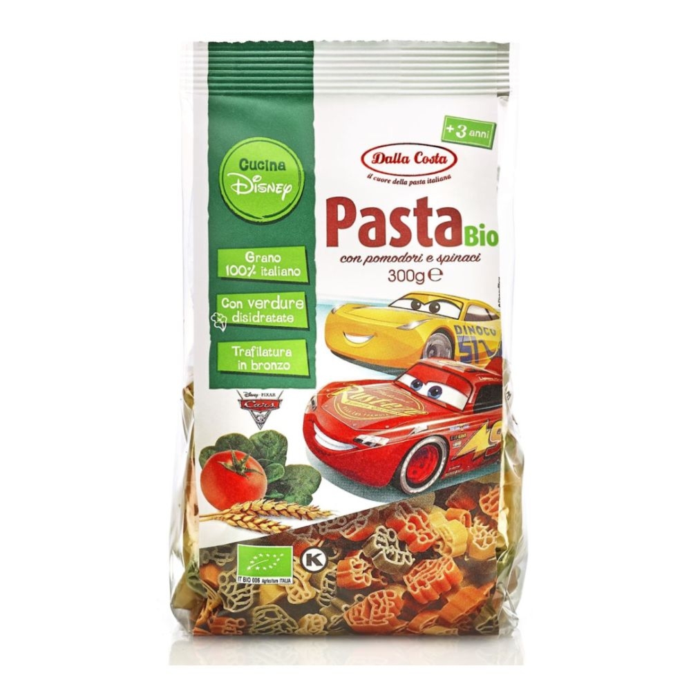 Makaron Semolinowy Trójkolorowy Disney Auta Bio 300 g Dalla Costa