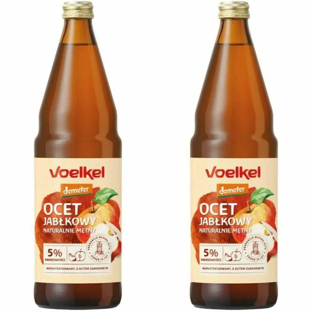 Zestaw 2 x Ocet Jabłkowy Niepasteryzowany Niefiltrowany Bio DEMETER 750 ml - Voelkel