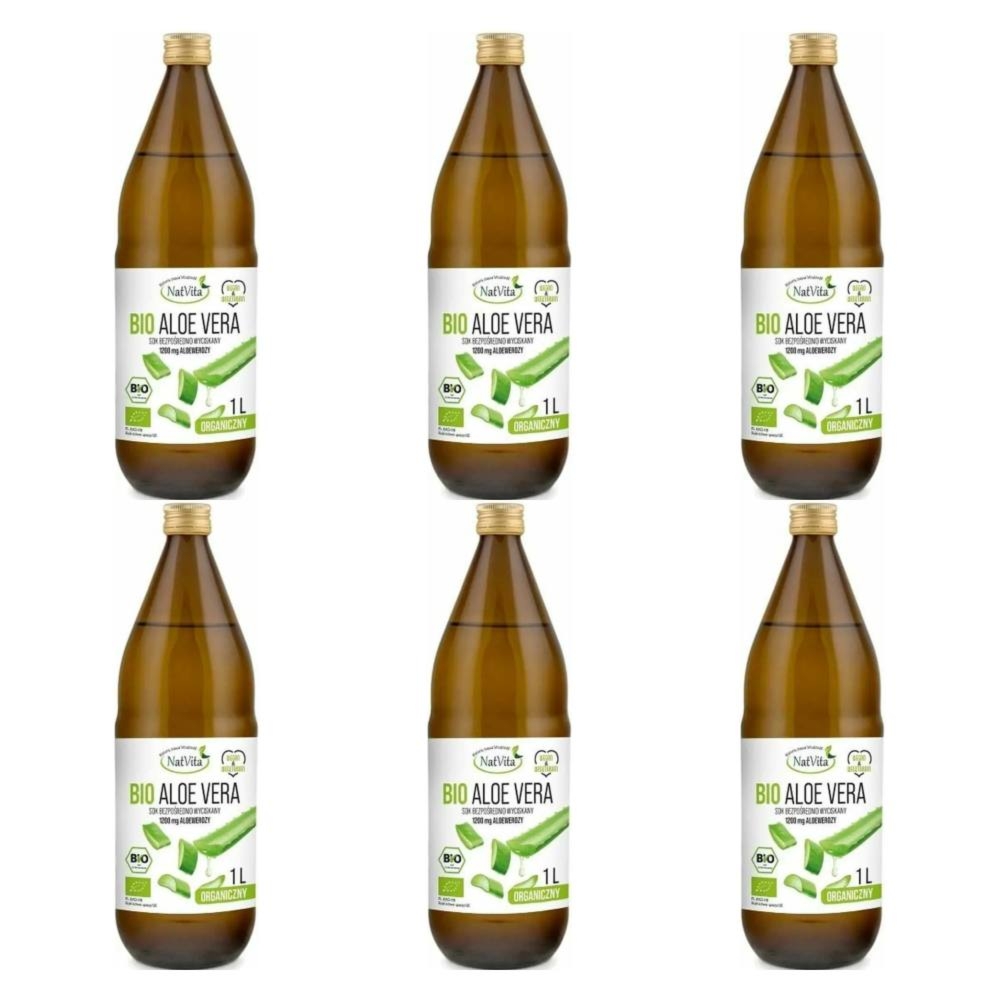 6 x Bio Aloe Vera Sok Bezpośrednio Wyciskany 1200 mg Aloewerozy 1 l - Natvita