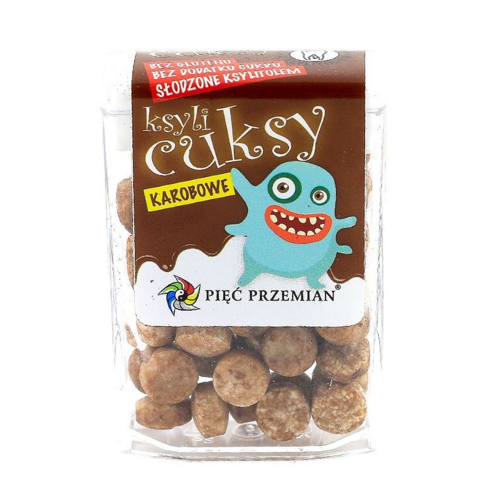 Cuksy z Karobem - Cukierki z Ksylitolem 13 g - Simpatiko