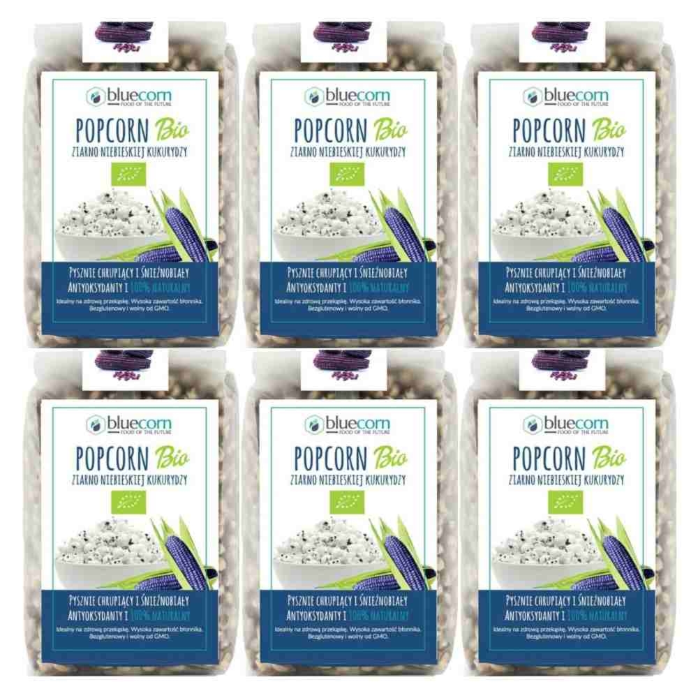 6 x Ziarno Popcornu z Niebieskiej Kukurydzy Bio 350 g - Bluecorn