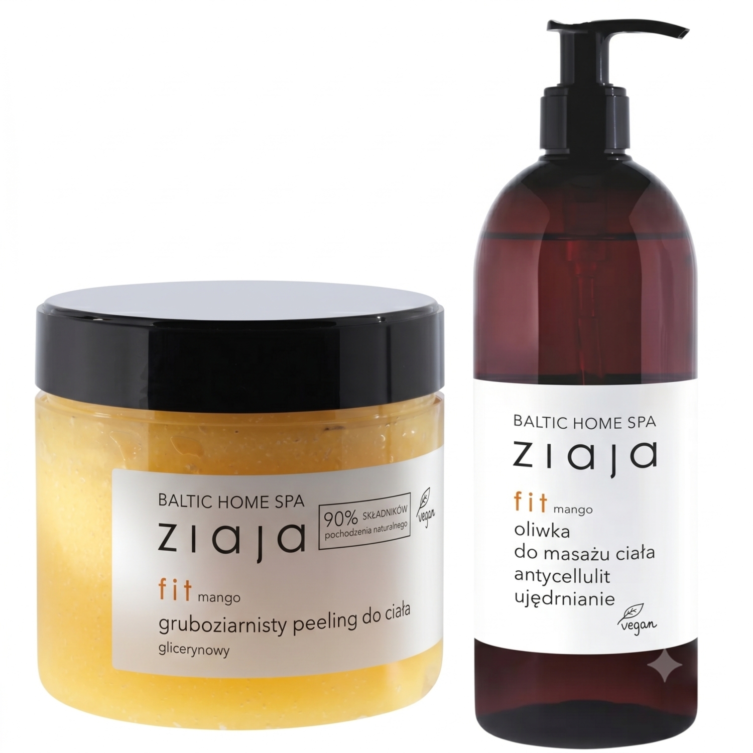 Oliwka do Masażu Ciała Baltic Home Spa 490 ml + Peeling do Ciała Glicerynowy Gruboziarnisty Baltic Home Spa 300 ml - Ziaja