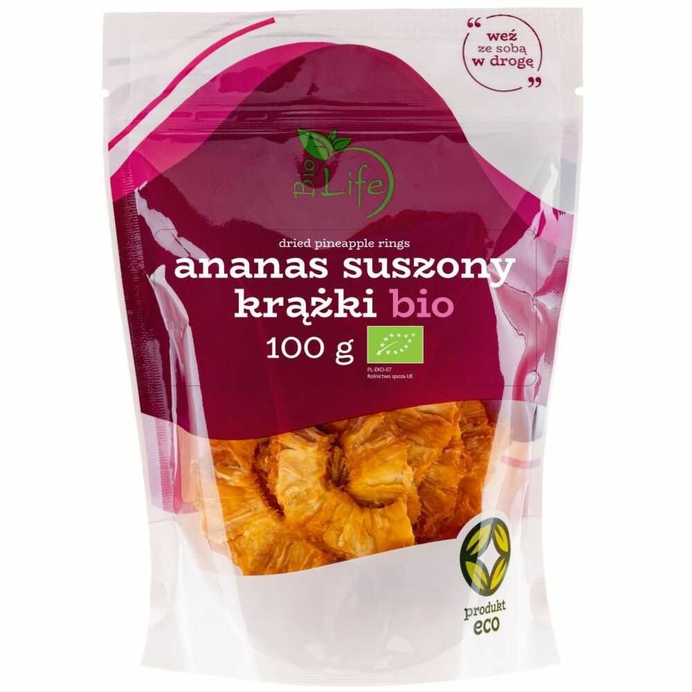Ananas Suszony Krążki Bio 100 g - Biolife