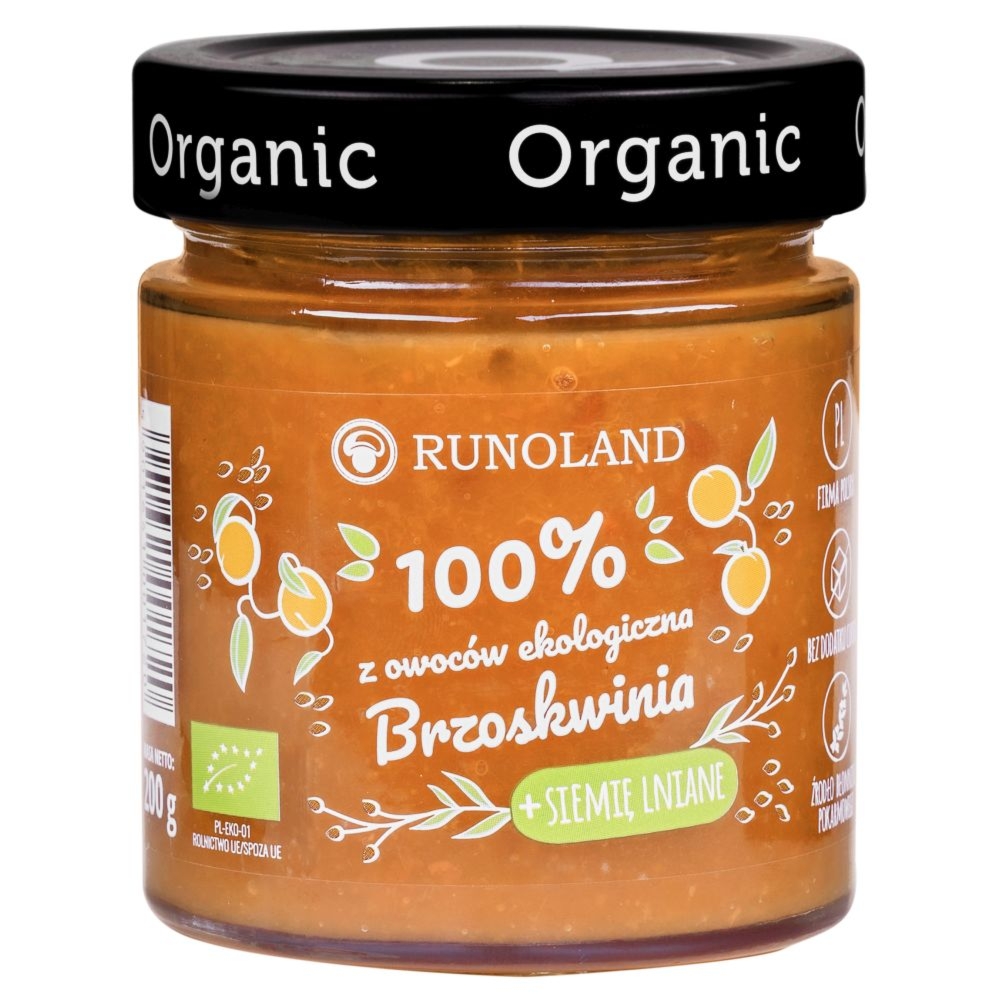 Brzoskwinia +Siemię Lniane Eko 200 g - Runoland