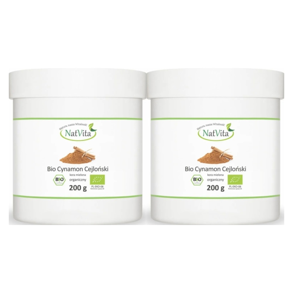 2 x Cynamon Cejloński Mielony Bio 200 g - Natvita