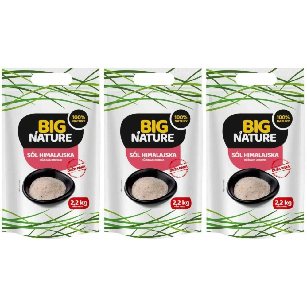 Zestaw 3 x Sól Himalajska Różowa Drobna 2,2 kg - Big Nature