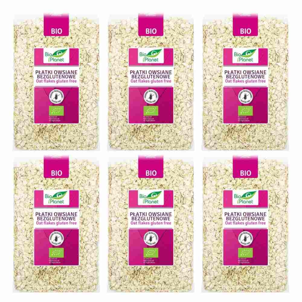 Zestaw 6 x Płatki Owsiane Bezglutenowe Bio 1 kg Bio Planet