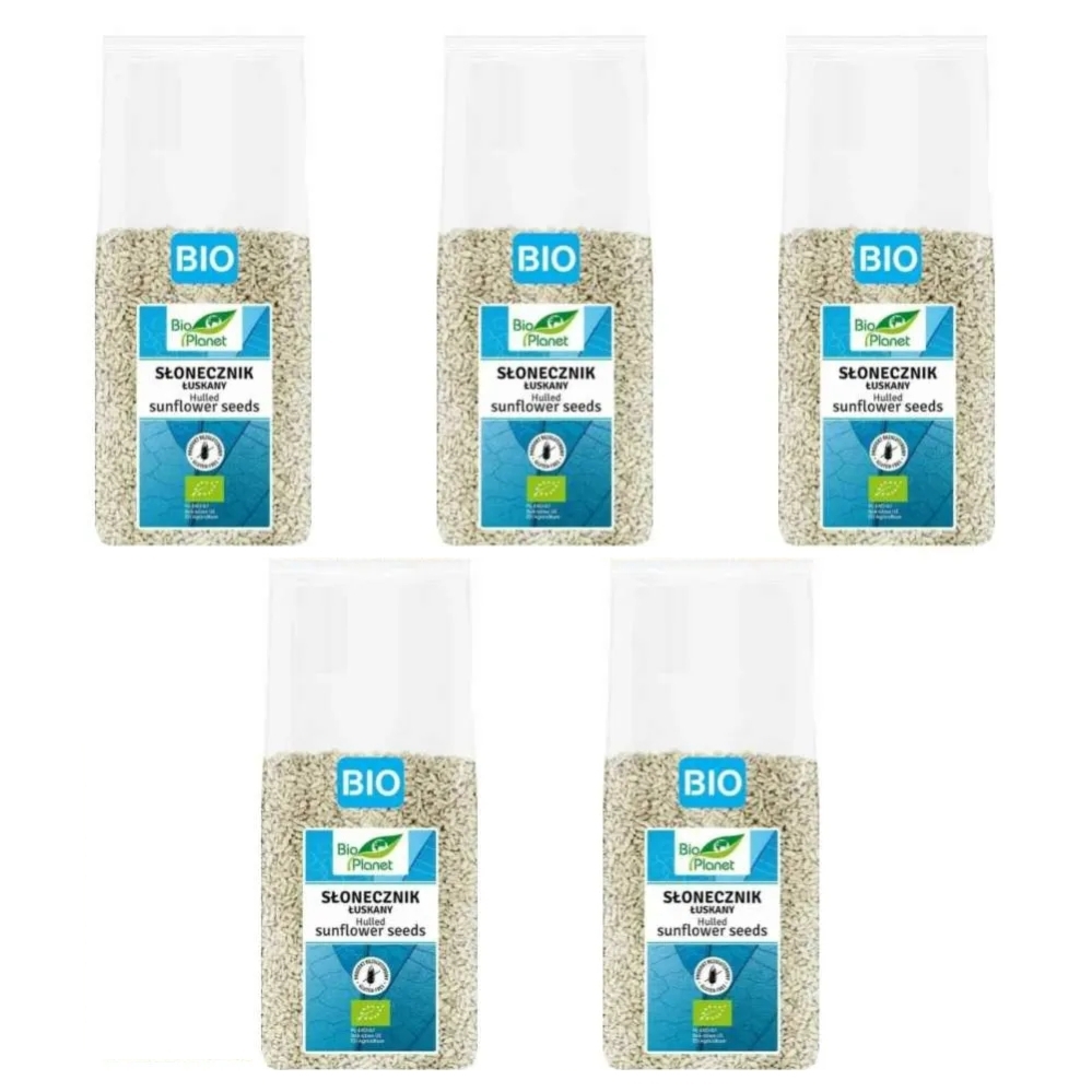 5 x Słonecznik Łuskany Bezglutenowy Bio 800 g - Bio Planet