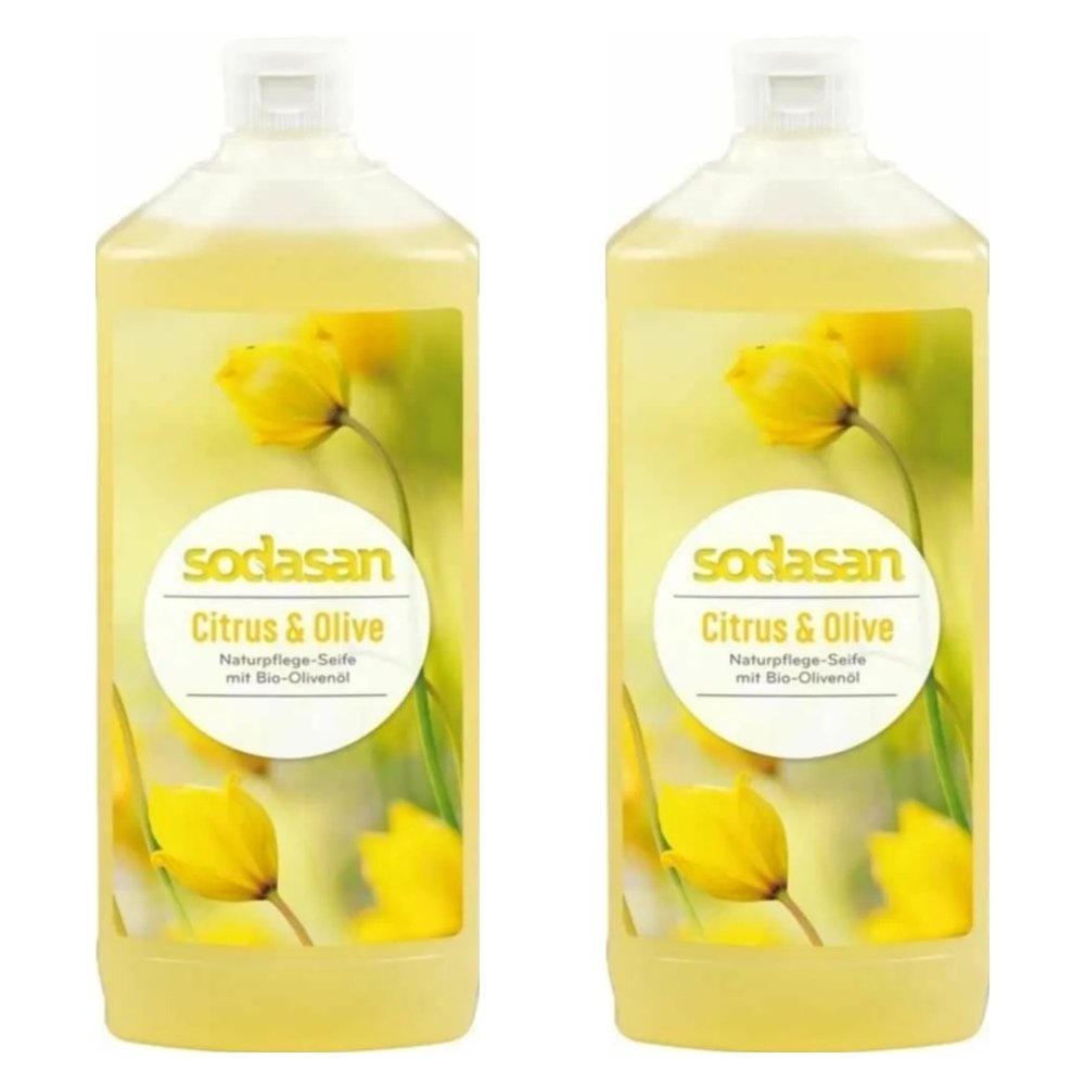 2 x Mydło w Płynie Cytrusowo - Oliwkowe Bio 1 l - Sodasan