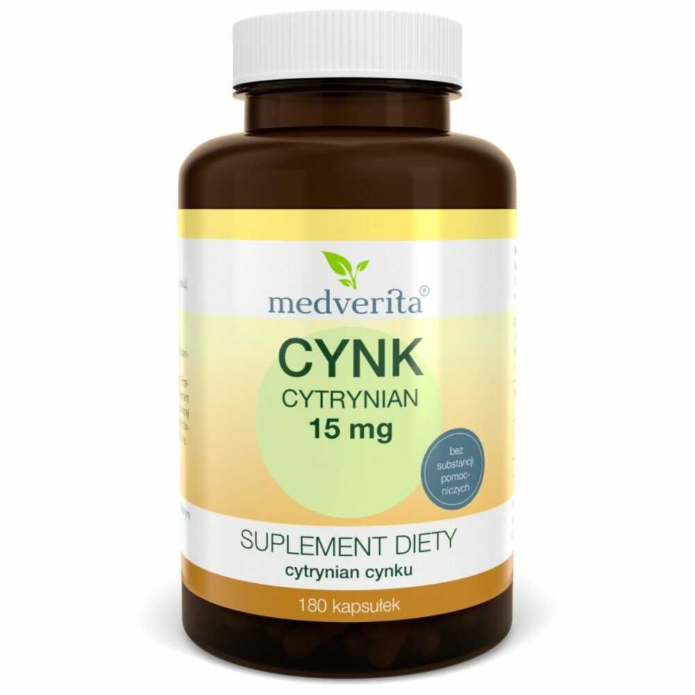 Cynk Cytrynian 15 mg 180 Kapsułek - Medverita