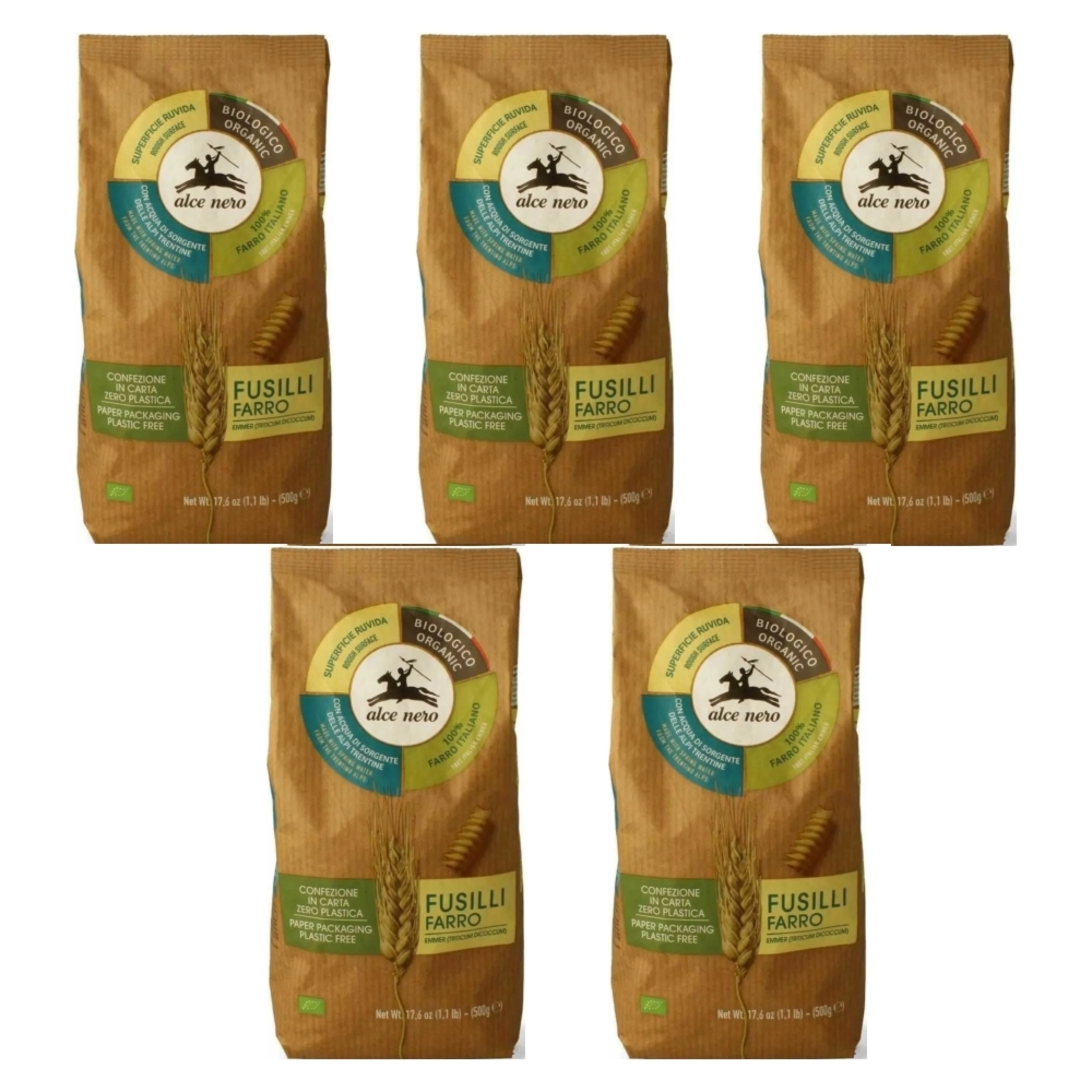 5 x Makaron z Płaskurki Fusilli Bio 500 g - Alce Nero