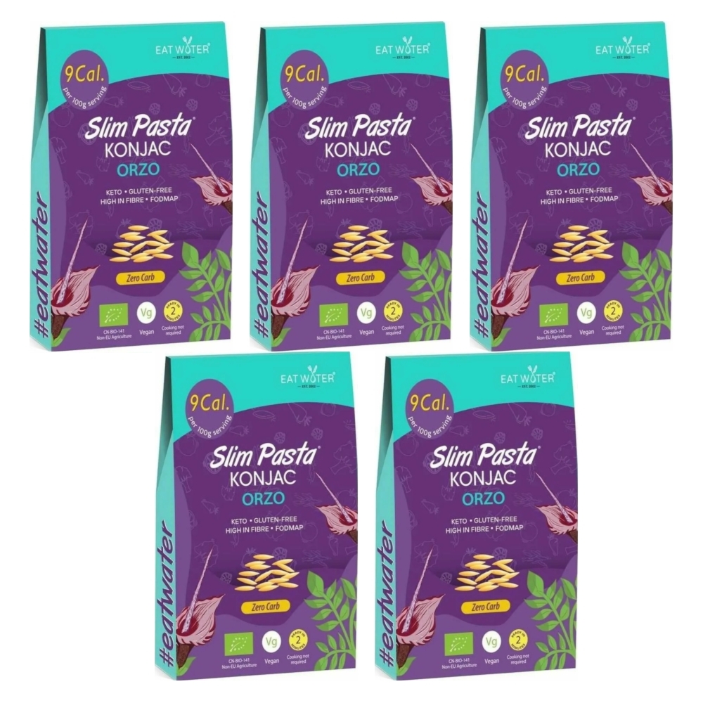 5 x Makaron Konjac w Kształcie Orzo Bezglutenowy Bio 270 g (200 g) - SLIM PASTA