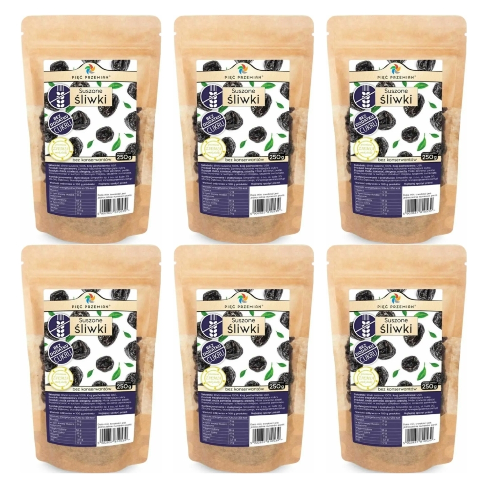 6 x Śliwki Suszone Bez Dodatku Cukru 250 g - Simpatiko
