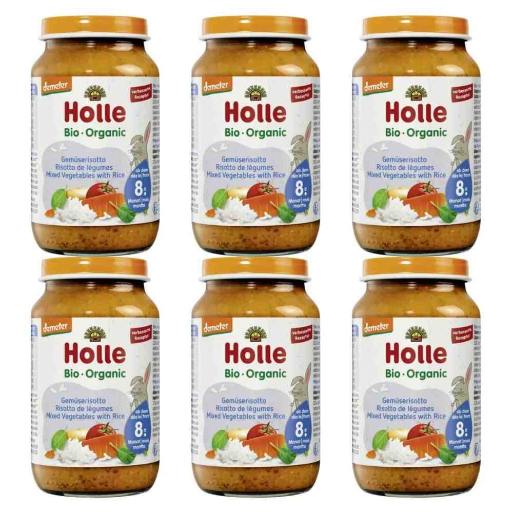 6 x Danie Dla Niemowląt Warzywa z Ryżem (Risotto) Bio Demeter 220 g - Holle