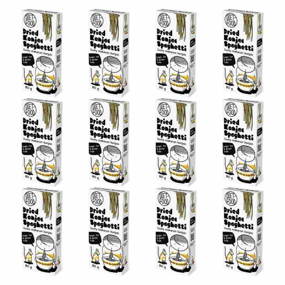 12 x Suchy Makaron Konjac Spaghetti 80 g - Diet-Food