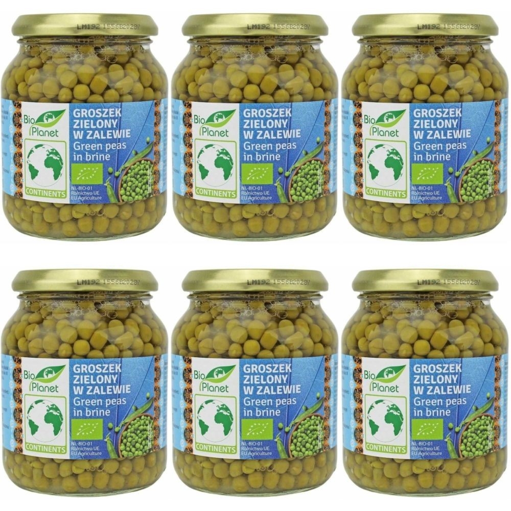 6 x Groszek Zielony w Zalewie Bio 350 g (230 g) - Bio Planet