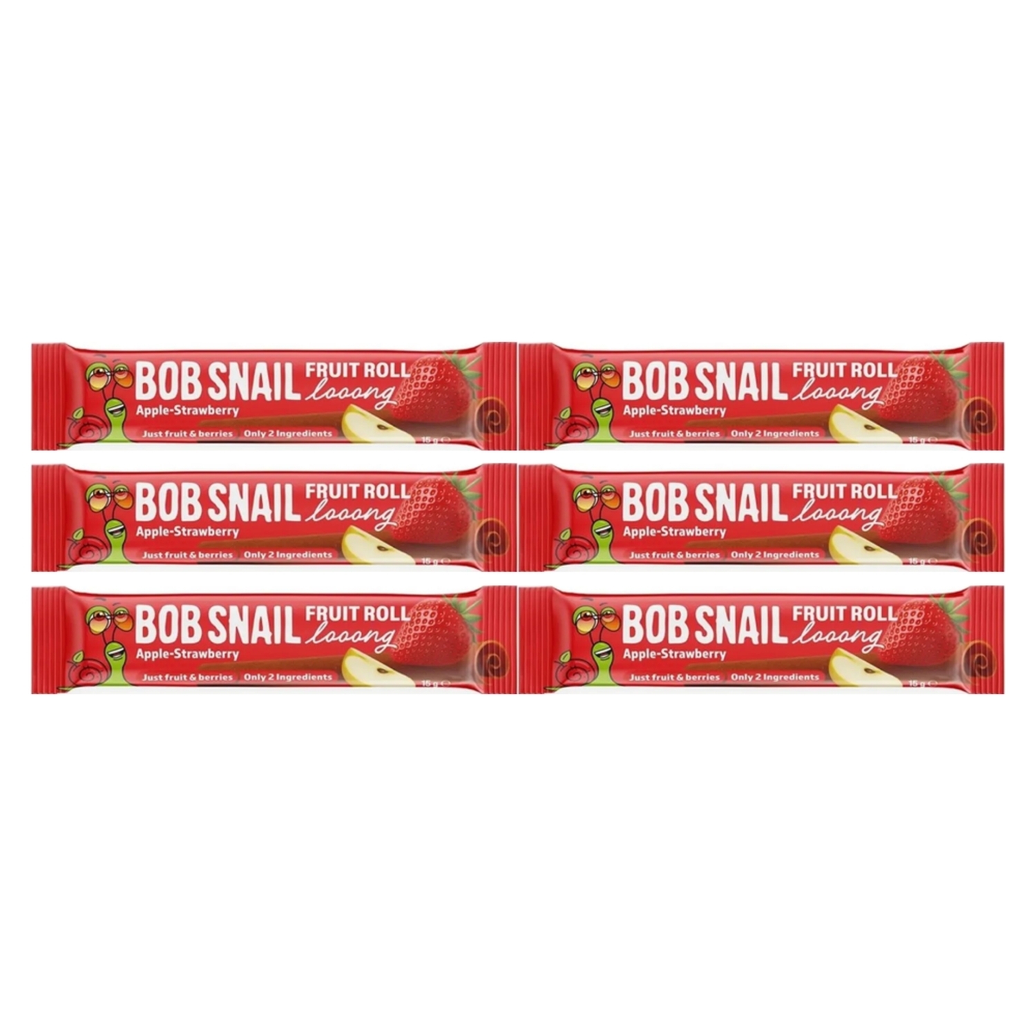 6 x Przekąska Jabłko i Truskawka ROLL LOOONG 15 g - Bob Snail