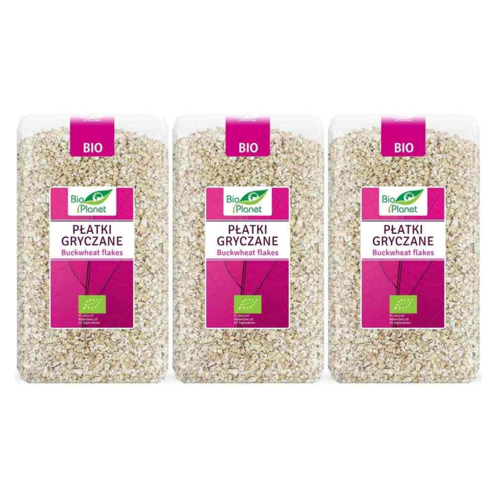 Zestaw 3 x Płatki Gryczane Bio 600 g - Bio Planet 