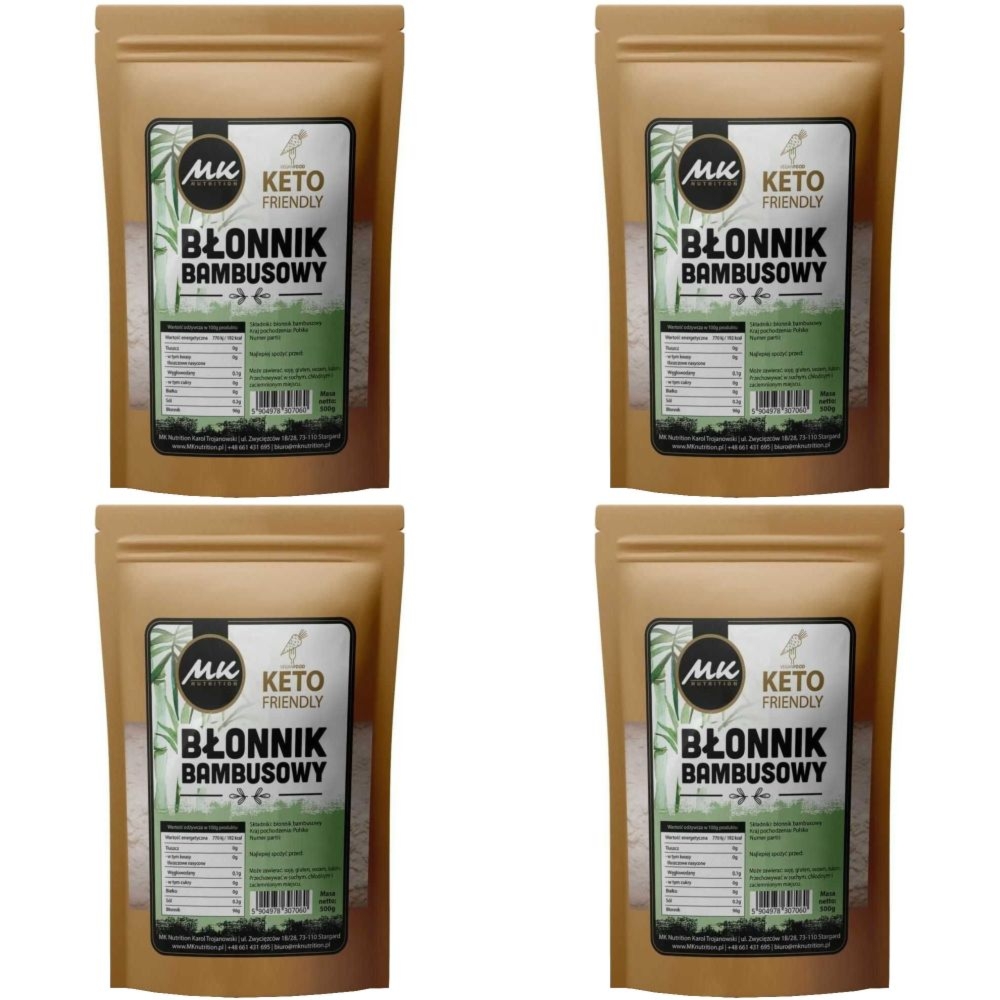4 x Błonnik Bambusowy 500 g - MK Nutrition - Mąka Bambusowa