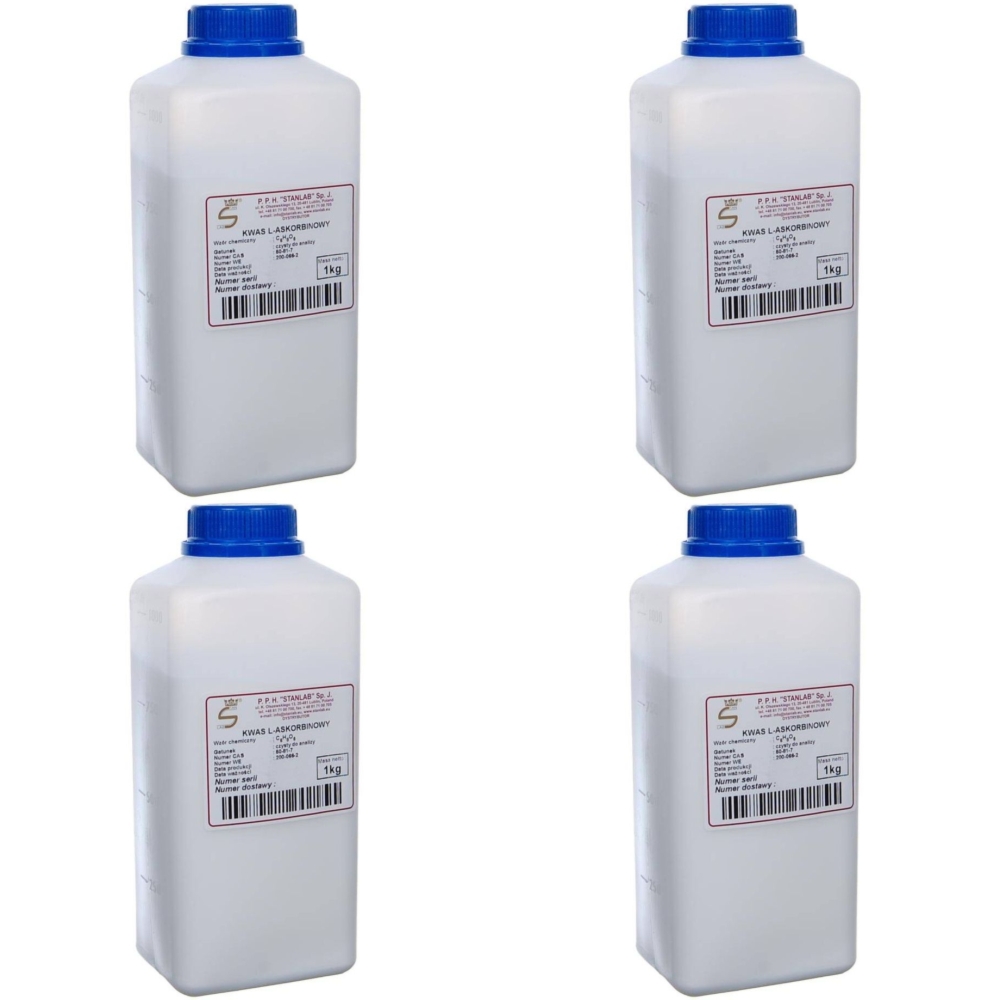Zestaw 4 x Kwas L-Askorbinowy 1 kg Witamina C CZDA 1000 g  Stanlab