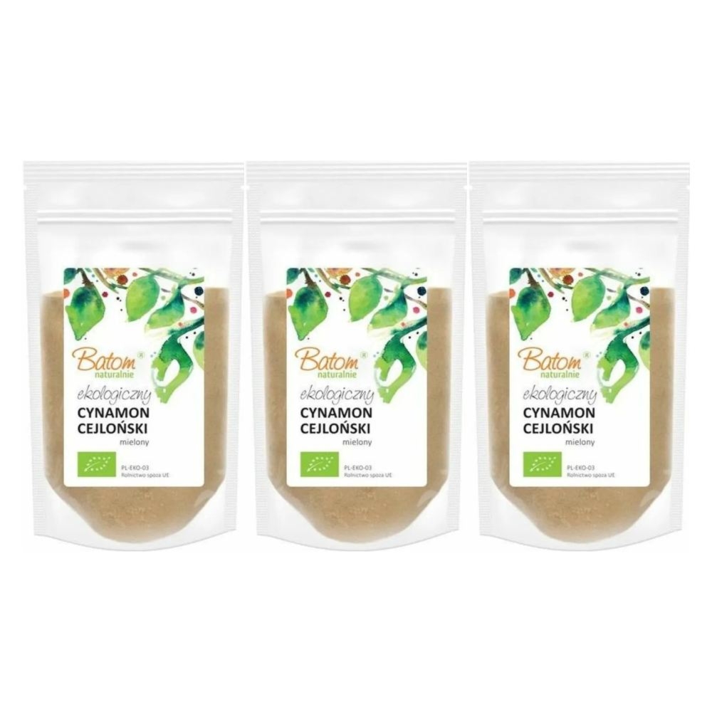3 x Cynamon Cejloński Mielony Bio 125 g - BATOM