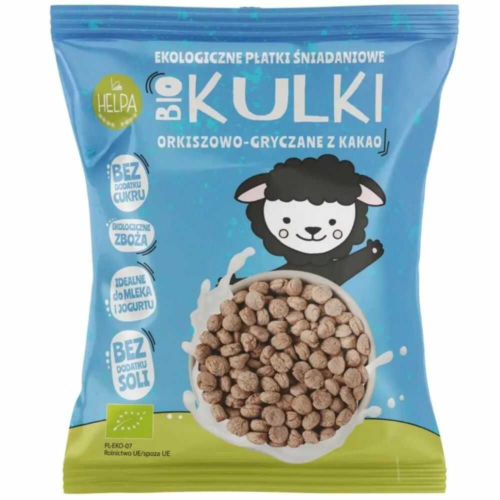 Kulki Orkiszowo - Gryczane z Kakao Bez Dodatku Cukru Bio 160 g - Helpa