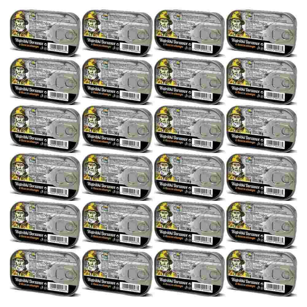 24 x Wątróbka z Dorsza w Tłuszczu Własnym 115 g (58 g) - Kier - Wątróbki dorszowe