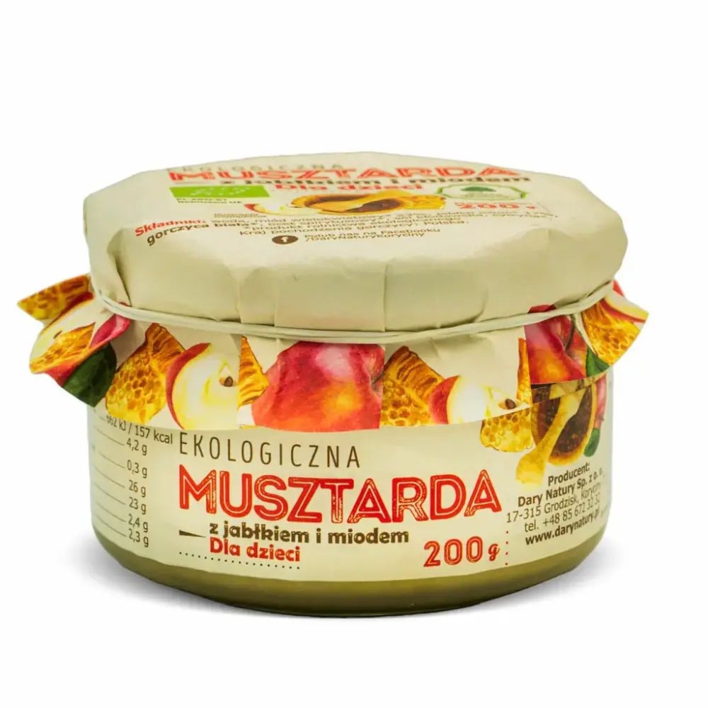 Musztarda z Jabłkiem i Miodem Dla Dzieci EKO 200 g - Dary natury