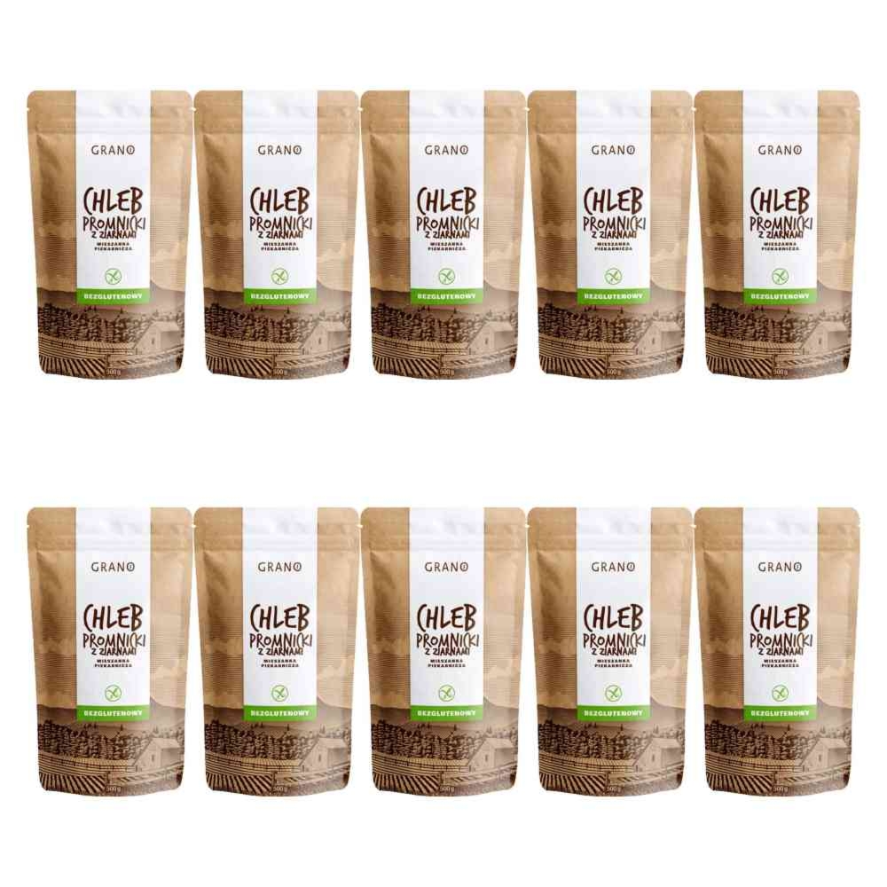 10 x Chleb Promnicki z Ziarnami Mieszanka Piekarnicza Bezglutenowa 500 g - Grano