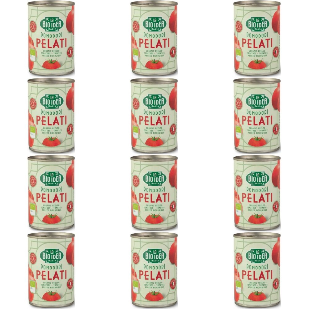 12 x Pomidory Pelati Bez Skóry w Puszce Bio 400 g (240 g)  - La Bio Idea