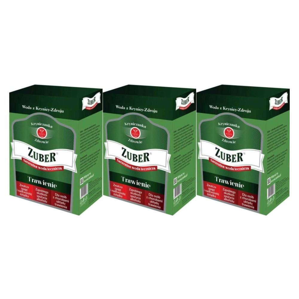3 x Zuber - Karton 3 l - Woda Lecznicza - Kryniczanka