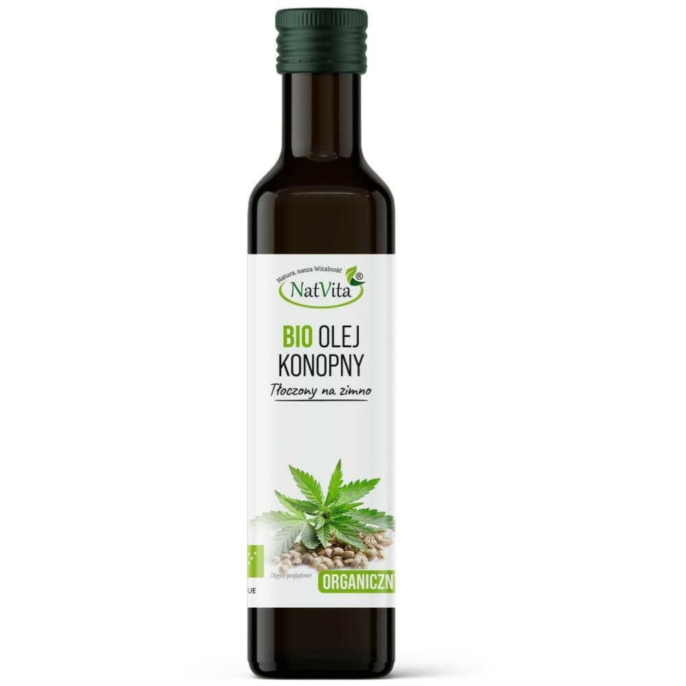 Olej Konopny Tłoczony na Zimno Bio 500 ml - Natvita