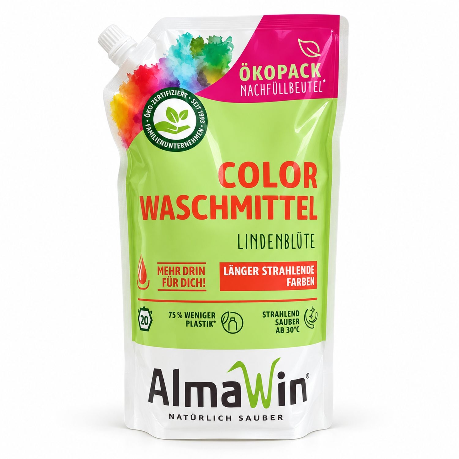 Płyn do Prania Kolorowych Ubrań o Zapachu Lipy ECO 1,5 l - AlmaWin