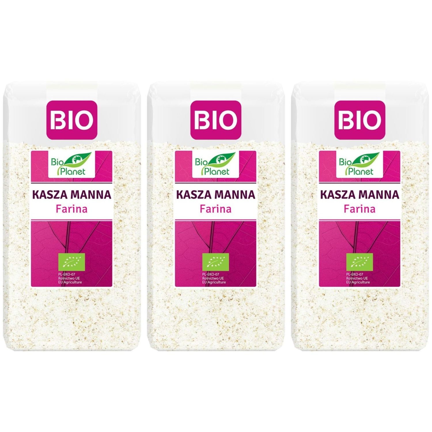 3 x Kasza Manna Farina Bio 500 g - Bio Planet