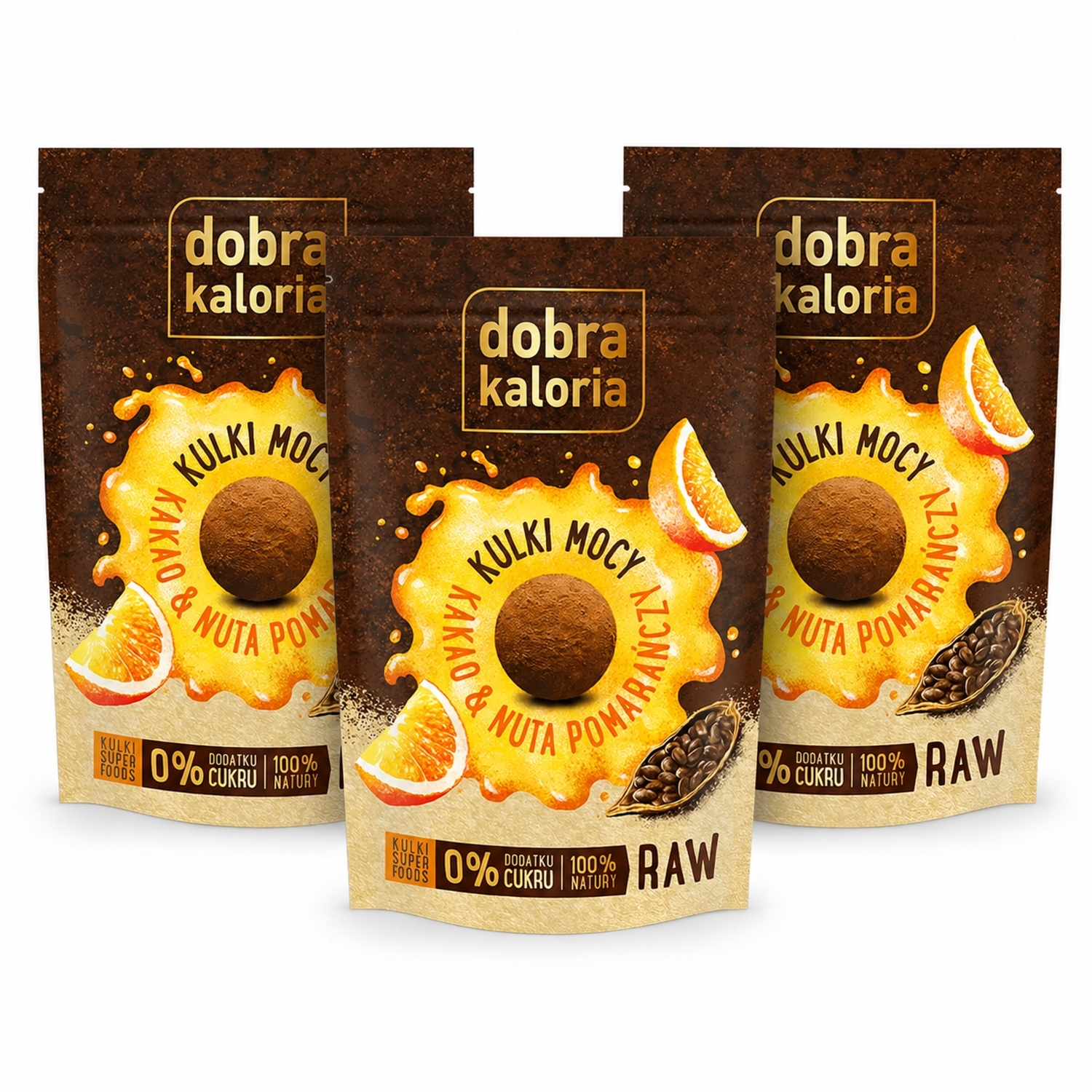 3 x Kulki Mocy Kakao i Nuta Pomarańczy 65 g - Kubara